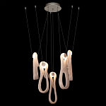 Подвесной светильник белого цвета с 6-ю изогнутыми плафонами Flow Loop варинант исполнения - 3 | Loft Concept в Краснодаре