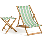 Шезлонг из акации и ткани Argentina варинант исполнения - 7 | Loft Concept в Краснодаре