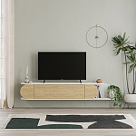 ТВ-тумба подвесная белая с полкой и откидной дверцей цвета древесины TONE TV STAND WHITE варинант исполнения - 1 | Loft Concept в Краснодаре