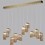 Подвесной светильник линейный с плафонами волнистой формы из фактурного стекла Big Wave варинант исполнения - 9 | Loft Concept в Краснодаре