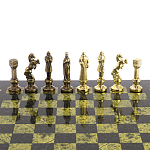 Шахматы Ренессанс из бронзы с доской из натурального камня Змеевик Decorative Thematic Chess варинант исполнения - 4 | Loft Concept в Краснодаре