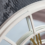 Зеркало настенное в белой металлической раме в виде часов Mirror Tower Clock варинант исполнения - 2 | Loft Concept в Краснодаре