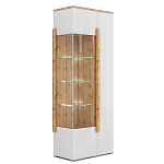 Шкаф-витрина двухдверная с белым глянцевым фасадом Grace of Furniture варинант исполнения - 1 | Loft Concept в Краснодаре