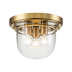 Потолочный светильник для ванных комнат с круглым стеклянным плафоном и тремя лампами Quoizel варинант исполнения - 1 | Loft Concept в Краснодаре