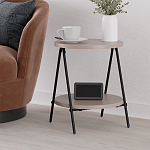 Стол приставной с 2-мя круглыми бежево-серыми столешницами ESSEL LIGHT MOCHA варинант исполнения - 4 | Loft Concept в Краснодаре