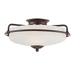 Потолочный светильник со стеклянным плафоном на изогнутых кронштейнах Quoizel  варинант исполнения - 1 | Loft Concept в Краснодаре