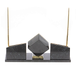 Настольный канцелярский набор из змеевика и офиокальцита с визитницами и часами Successful Leader варинант исполнения - 3 | Loft Concept в Краснодаре