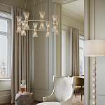 Люстра круглая с фактурными абажурами из тонких металлических палочек Wild Thorns варинант исполнения - 4 | Loft Concept в Краснодаре