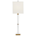 Настольная лампа с прозрачным корпусом и прямоугольным тканевым абажуром Charm and Luxury варинант исполнения - 3 | Loft Concept в Краснодаре