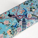 Банкетка из массива бука с цветочным принтом Turquoise Beige Chinoiserie Garden Banquette варинант исполнения - 2 | Loft Concept в Краснодаре