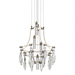 Люстра подвесная из металла с хрустальными подвесками прозрачного цвета Quasar 41 варинант исполнения - 1 | Loft Concept в Краснодаре