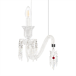 Подвесной светильник стеклянный в виде канделябра Curved Glass Chandelier варинант исполнения - 5 | Loft Concept в Краснодаре