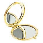 Зеркало карманное двухстороннее круглое из натурального камня Серафинит в подарочной упаковке Gold Stone Mirrors варинант исполнения - 2 | Loft Concept в Краснодаре