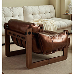 Кресло-диван кожаное на деревянном каркасе Medieval Furniture варинант исполнения - 2 | Loft Concept в Краснодаре