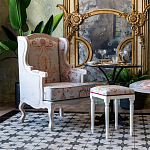 Кресло из массива бука серое с растительным орнаментом Raffael Floral Grey Armchair варинант исполнения - 8 | Loft Concept в Краснодаре