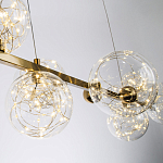 Дизайнерская линейная люстра с гирляндой внутри стеклянных плафонов Iona Garland Chandelier варинант исполнения - 3 | Loft Concept в Краснодаре