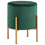 Зеленый пуф на золотистых ножках SANJAY варинант исполнения - 1 | Loft Concept в Краснодаре