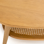Журнальный стол из массива дуба и декором из плетеного ротанга Reyer Rattan Coffee Table варинант исполнения - 3 | Loft Concept в Краснодаре
