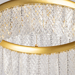 Люстра двухъярусная с золотого цвета и прозрачными подвесками Pettico варинант исполнения - 10 | Loft Concept в Краснодаре