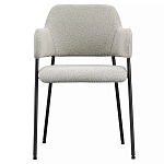 Стул мягкий с подлокотниками Chair Gray Upholstery Boucle варинант исполнения - 1 | Loft Concept в Краснодаре