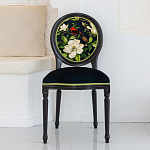 Стул чёрный из натурального бука с изображением птица в саду Blooming Red Birds варинант исполнения - 3 | Loft Concept в Краснодаре