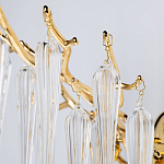 Бра золотого цвета с разветвленными ветвями и длинными прозрачными подвесками в форме стеклянных сосулек Droplet Chandelier варинант исполнения - 4 | Loft Concept в Краснодаре