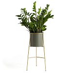 Кашпо из металла и латуни Elegance Elevated Planters оливковое  варинант исполнения - 2 | Loft Concept в Краснодаре