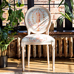 Стул из массива бука светло-серый с растительным орнаментом Raffael Angel Grey Chair варинант исполнения - 3 | Loft Concept в Краснодаре