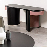 Дизайнерский письменный стол овальной формы с 2-мя выдвижными ящиками по бокам Parsec варинант исполнения - 3 | Loft Concept в Краснодаре