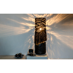 Напольная лампа черная с текстильными элементами "ЯРВИ" варинант исполнения - 1 | Loft Concept в Краснодаре