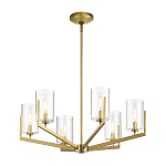 Люстра с 6-ю прозрачными цилиндрическими плафонами Kichler варинант исполнения - 2 | Loft Concept в Краснодаре