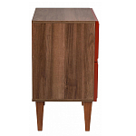Тумба прикроватная красная из массива бука с 2-мя ящиками Wenge Light варинант исполнения - 2 | Loft Concept в Краснодаре