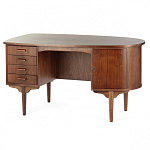 Дизайнерский письменный стол округлой формы с 4-мя ящиками и дверкой с полочками Rili варинант исполнения - 2 | Loft Concept в Краснодаре