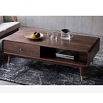 Кофейный стол из дерева с ящиком и нишей для хранения Coffee Walnut Table варинант исполнения - 3 | Loft Concept в Краснодаре