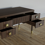 Письменный стол с 4-мя ящиками Elsa Dreams Walnut варинант исполнения - 3 | Loft Concept в Краснодаре