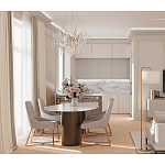 Торшер с белым тканевым абажуром на мраморном основании Cconcise варинант исполнения - 3 | Loft Concept в Краснодаре