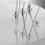 Люстра с тремя кольцами цвета хром и прозрачными хрустальными шарами по периметру Sacramento Transparent Balls Chandelier варинант исполнения - 10 | Loft Concept в Краснодаре