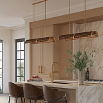 Люстра линейная полукруглой формы Wooden Horseshoe варинант исполнения - 6 | Loft Concept в Краснодаре