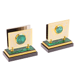 Настольный письменный набор из малахита с декором в виде лошади Leader Organizer варинант исполнения - 5 | Loft Concept в Краснодаре