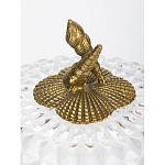 Конфетница прозрачная стеклянная на бронзовых ножках в виде морских коньков с крышкой в виде ракушки Eden Garden варинант исполнения - 2 | Loft Concept в Краснодаре