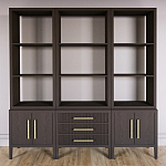 Модульный стеллаж Primo из трех составных элементов Темный орех варинант исполнения - 2 | Loft Concept в Краснодаре