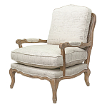 Кресло со спинкой из ротанга Ellie Rattan Armchair beige print flax варинант исполнения - 3 | Loft Concept в Краснодаре