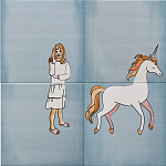 Плитка с узором Девочка единорог варинант исполнения - 1 | Loft Concept в Краснодаре