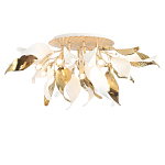 Люстра потолочная с декоративными белыми и золотистыми листьями Wintery flovers варинант исполнения - 1 | Loft Concept в Краснодаре