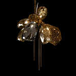 Люстра подвесная со стеклянными плафонами из дымчатого и золотистого с тремя вертикальными подвесками Gilded Mirage  варинант исполнения - 7 | Loft Concept в Краснодаре