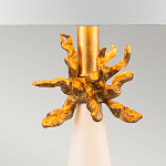 Настольная лампа с декоративным элементом золотого цвета и цилиндрическим абажуром из папье-маше светлого оттенка Flambeau варинант исполнения - 2 | Loft Concept в Краснодаре