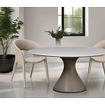 Стол обеденный круглый мраморный на бежевом основании Valedmir варинант исполнения - 6 | Loft Concept в Краснодаре