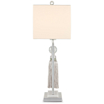 Настольная лампа с прямоугольным тканевым абажуром на белом мраморном основании Silver Threads варинант исполнения - 2 | Loft Concept в Краснодаре