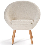 Кресло на деревянных ножках с обивкой из ткани букле Aldo Boucle Armchair варинант исполнения - 2 | Loft Concept в Краснодаре