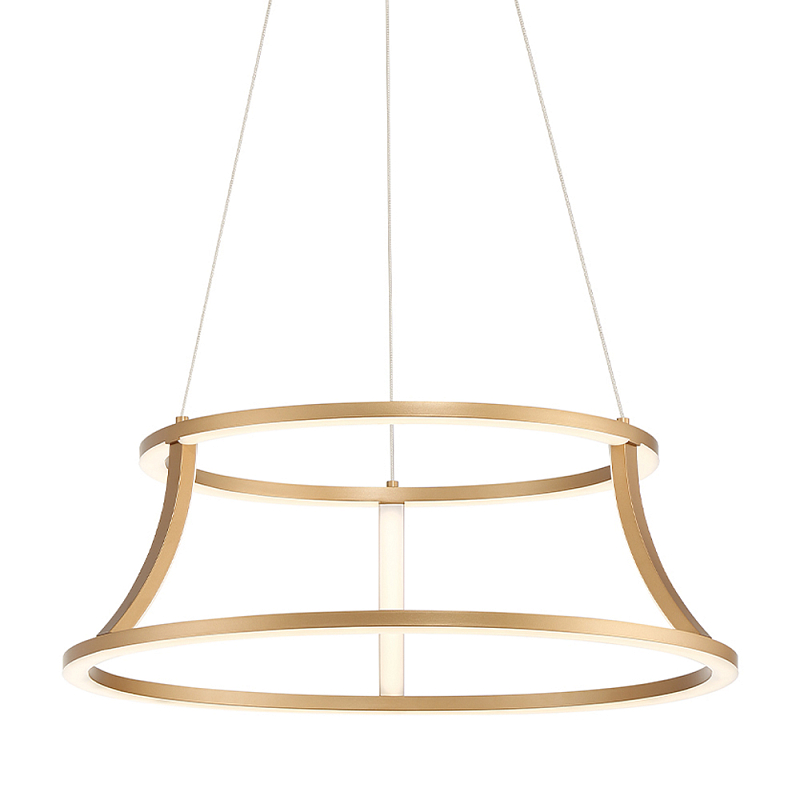 Люстра золотого цвета с 2-мя светодиодными кольцами Eurofase Золотой Прозрачный в Краснодаре | Loft Concept 